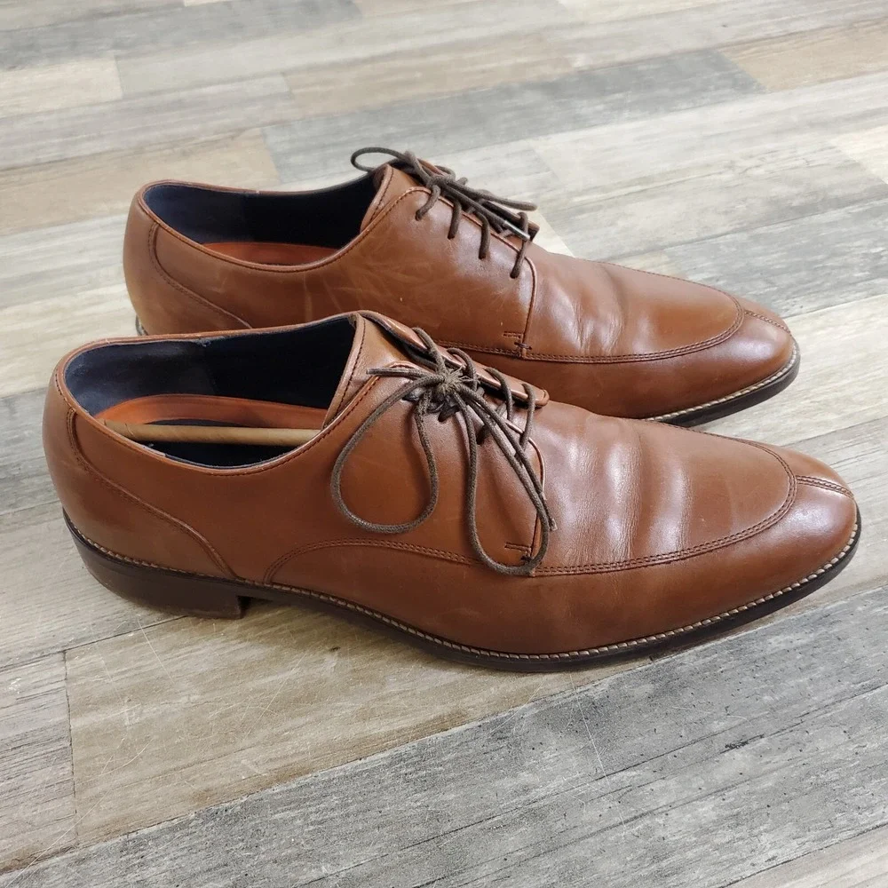 Cole Haan Lenox Hill Split Toe Oxford Shoes Mens Sz 13 Brown Leather